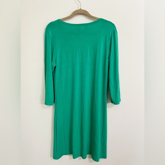 HALEY AND THE HOUND 3/4 Sleeve Notch Collar Women's Kelly Green Dress Size M - Picture 2 of 10